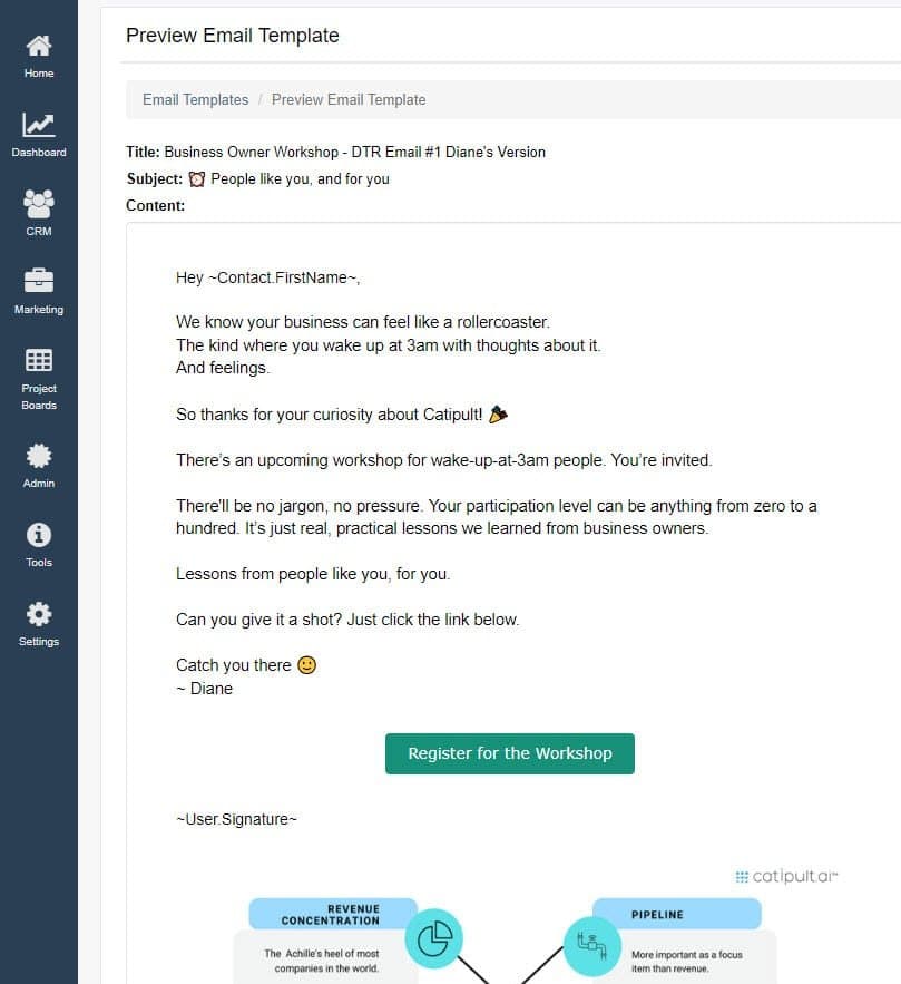 Catipult email series copywriting by Dean Waye